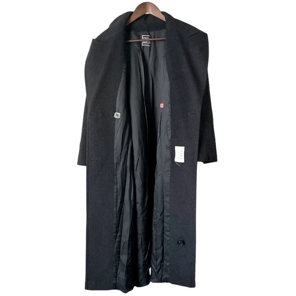 CINZIA ROCCA Italian Double Breasted Pure Cashmere Charcoal Grey Peacoat Size 12 - Picture 4 of 10